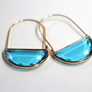 NEW Crystal Hoop Earring for Women  crystal Glass Geometric Design Earrings